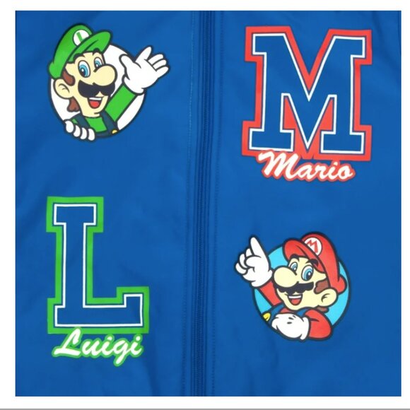 Nintendo Super Mario Licensed Bomber Jacket, Mario and Luigi Jacket (Size 8) - Picture 3 of 5